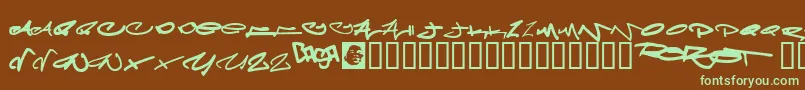 Meglaphoid Font – Green Fonts on Brown Background