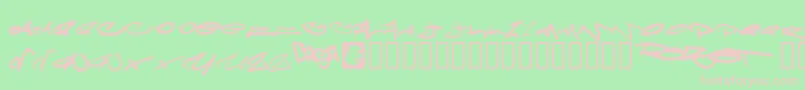 フォントMeglaphoid – 緑の背景にピンクのフォント