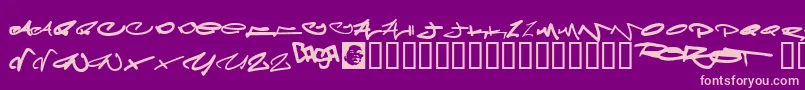 Meglaphoid Font – Pink Fonts on Purple Background