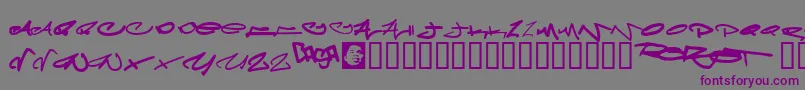 Meglaphoid-Schriftart – Violette Schriften auf grauem Hintergrund