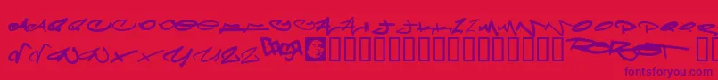Meglaphoid Font – Purple Fonts on Red Background