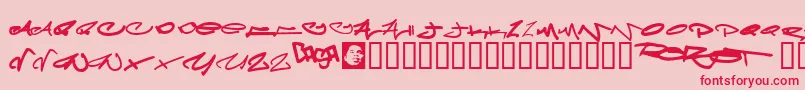 Meglaphoid Font – Red Fonts on Pink Background