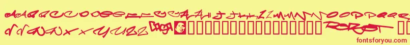 Meglaphoid-fontti – punaiset fontit keltaisella taustalla