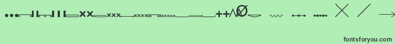 fuente EsriMil2525cModifiers – Fuentes Negras Sobre Fondo Verde