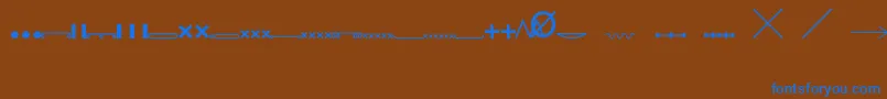Fonte EsriMil2525cModifiers – fontes azuis em um fundo marrom
