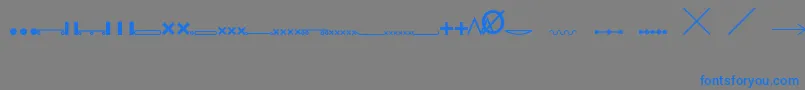Fonte EsriMil2525cModifiers – fontes azuis em um fundo cinza