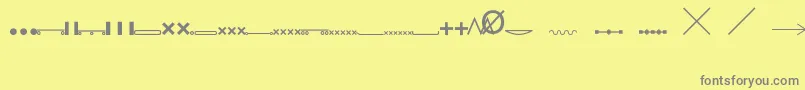 フォントEsriMil2525cModifiers – 黄色の背景に灰色の文字