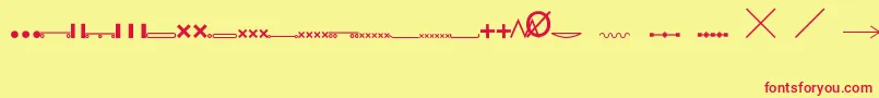EsriMil2525cModifiers Font – Red Fonts on Yellow Background