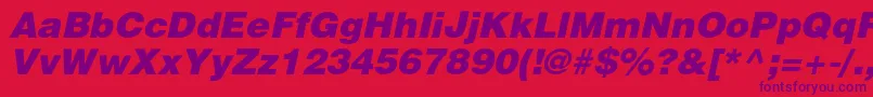 HeliosblackcItalic Font – Purple Fonts on Red Background
