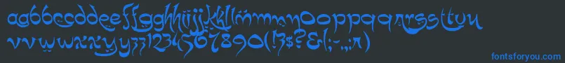 Lisätietoja K22Timbuctu-fontista K22Timbuctu-fontti – siniset fontit mustalla taustalla