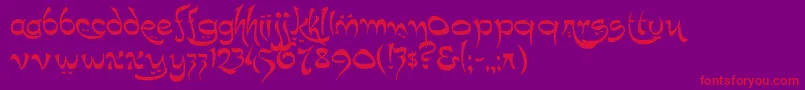 K22Timbuctu Font – Red Fonts on Purple Background
