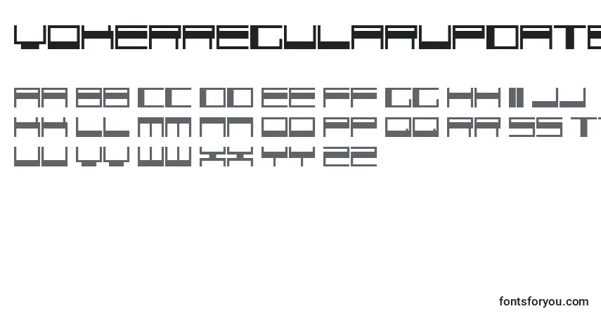 Czcionka VokerRegularUpdateSoloLetrasParaDafont – alfabet, cyfry, specjalne znaki