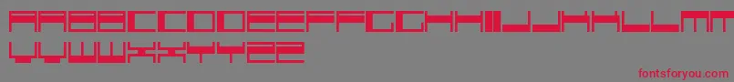 VokerRegularUpdateSoloLetrasParaDafont-fontti – punaiset fontit harmaalla taustalla