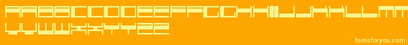 VokerRegularUpdateSoloLetrasParaDafont Font – Yellow Fonts on Orange Background