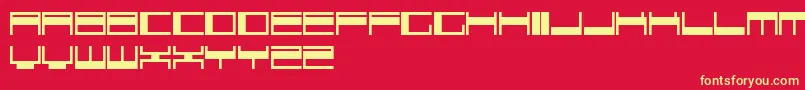 Fonte VokerRegularUpdateSoloLetrasParaDafont – fontes amarelas em um fundo vermelho