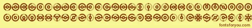 NucleusBrk-fontti – ruskeat fontit keltaisella taustalla