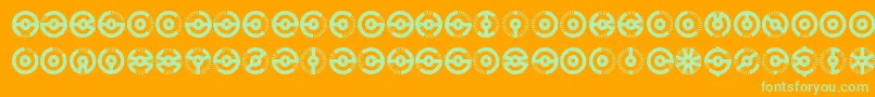Fonte NucleusBrk – fontes verdes em um fundo laranja