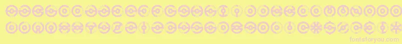 NucleusBrk-fontti – vaaleanpunaiset fontit keltaisella taustalla