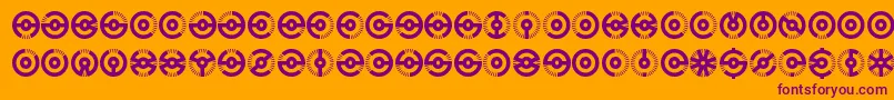 Czcionka NucleusBrk – fioletowe czcionki na pomarańczowym tle
