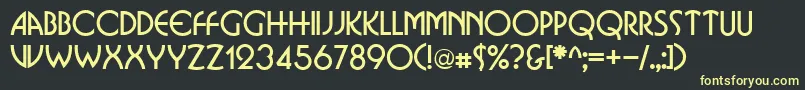 BusinkoRegular Font – Yellow Fonts on Black Background