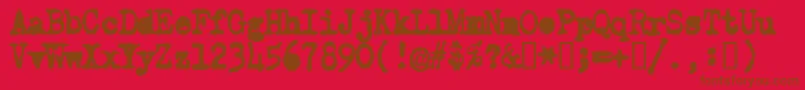 OldTypewriterSimplified-Schriftart – Braune Schriften auf rotem Hintergrund