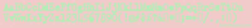 OldTypewriterSimplified Font – Green Fonts on Pink Background