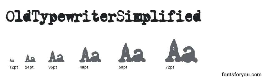 Размеры шрифта OldTypewriterSimplified