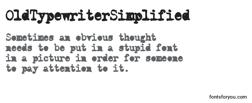 Шрифт OldTypewriterSimplified