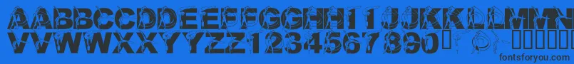 LmsRhythmicWriting Font – Black Fonts on Blue Background