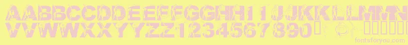 LmsRhythmicWriting Font – Pink Fonts on Yellow Background