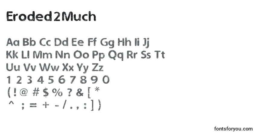 Fuente Eroded2Much - alfabeto, números, caracteres especiales