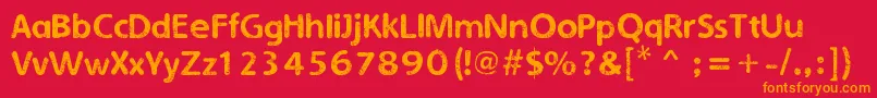 Eroded2Much Font – Orange Fonts on Red Background