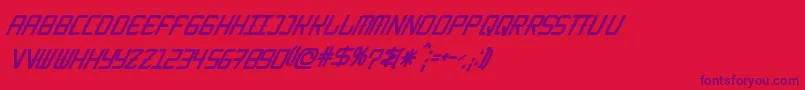 フォントKitchencowboyItalic – 赤い背景に紫のフォント
