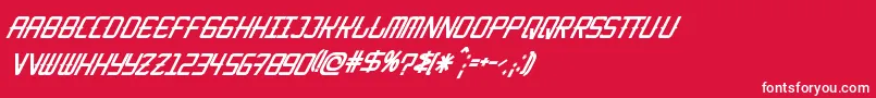 フォントKitchencowboyItalic – 赤い背景に白い文字