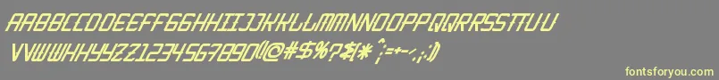 KitchencowboyItalic Font – Yellow Fonts on Gray Background