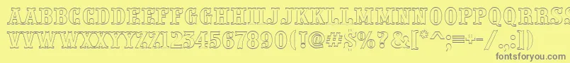 フォントAPresentumotl – 黄色の背景に灰色の文字