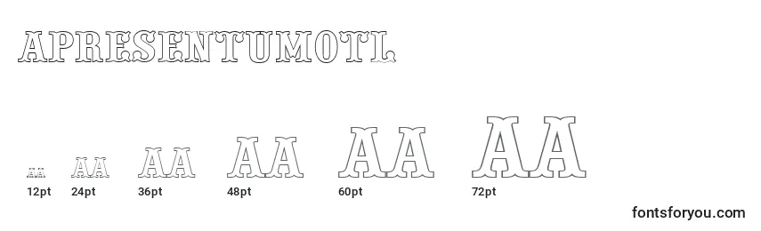 Размеры шрифта APresentumotl