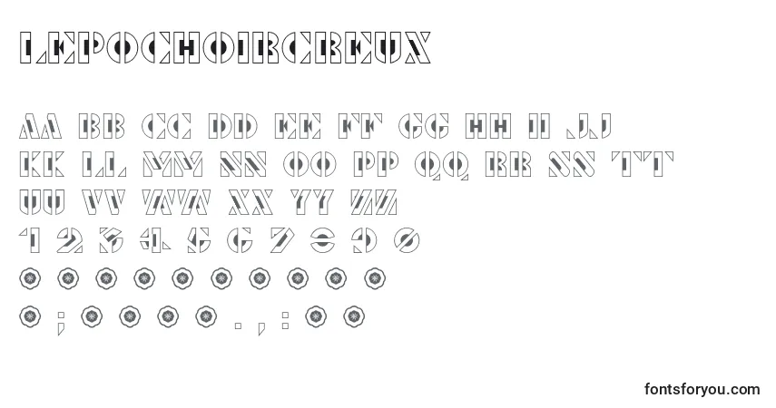 A fonte LePochoirCreux – alfabeto, números, caracteres especiais