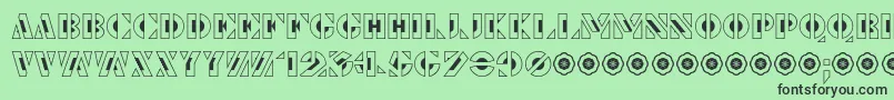 LePochoirCreux Font – Black Fonts on Green Background