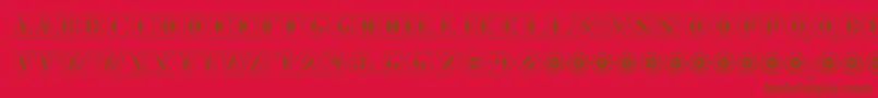 LePochoirCreux Font – Brown Fonts on Red Background
