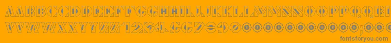 Czcionka LePochoirCreux – szare czcionki na pomarańczowym tle