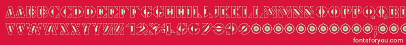LePochoirCreux Font – Green Fonts on Red Background