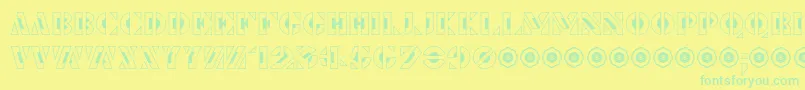 Czcionka LePochoirCreux – zielone czcionki na żółtym tle