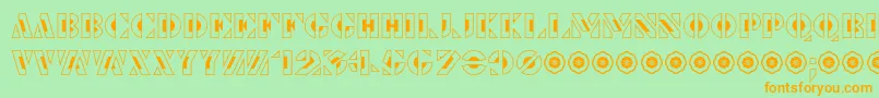 LePochoirCreux Font – Orange Fonts on Green Background