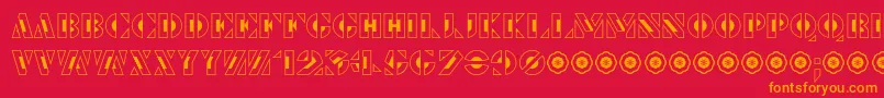 LePochoirCreux Font – Orange Fonts on Red Background