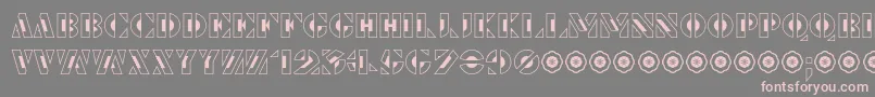 フォントLePochoirCreux – 灰色の背景にピンクのフォント