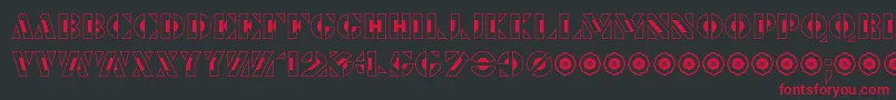 LePochoirCreux Font – Red Fonts on Black Background