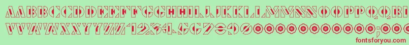 LePochoirCreux Font – Red Fonts on Green Background