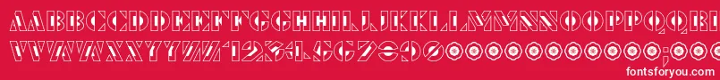 LePochoirCreux-Schriftart – Weiße Schriften auf rotem Hintergrund