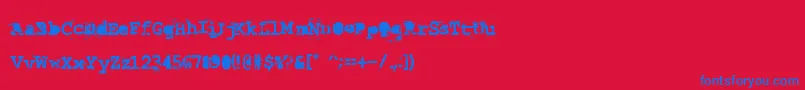 フォントLastDraft – 赤い背景に青い文字
